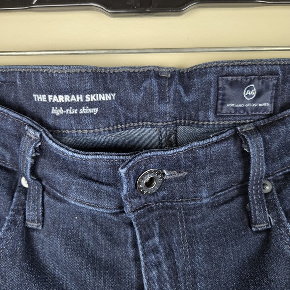 AG Adriano Goldschmied Farra High Rise Dark Blue Skinny Jeans Size 28R - Picture 2 of 4